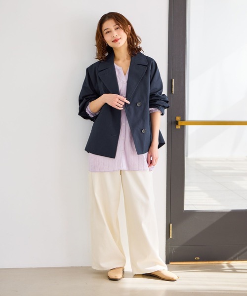 studio CLIP（スタディオクリップ）の「ドルマンショートブルゾン（ブルゾン・レディース・ネイビー/ベージュ・FREE）」の21枚目の写真