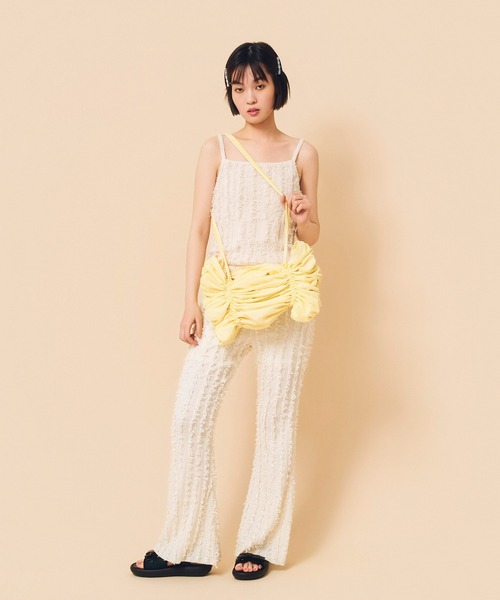 Casselini(キャセリーニ)の「Casselini(キャセリーニ)2wayシャーリングバッグ(トートバッグ・レディース・グレー/イエロー/ピンク・FREE)」の11枚目の写真
