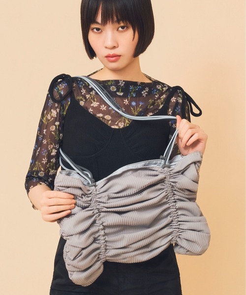 Casselini(キャセリーニ)の「Casselini(キャセリーニ)2wayシャーリングバッグ(トートバッグ・レディース・グレー/イエロー/ピンク・FREE)」の16枚目の写真
