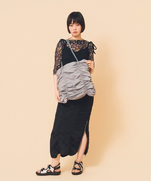 Casselini(キャセリーニ)の「Casselini(キャセリーニ)2wayシャーリングバッグ(トートバッグ・レディース・グレー/イエロー/ピンク・FREE)」の20枚目の写真