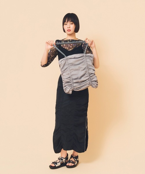 Casselini(キャセリーニ)の「Casselini(キャセリーニ)2wayシャーリングバッグ(トートバッグ・レディース・グレー/イエロー/ピンク・FREE)」の21枚目の写真