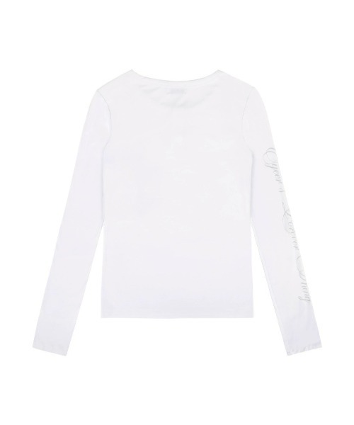 EYEER(イワイイアル)の「【EYEER】Cross Logo Henley Neck Long Sleeve / 【イーワイイーイーアール】クロスロゴヘンリーネック長袖Tシャツ(Tシャツ/カットソー・レディース・ブラック/ホワイト・S)」の9枚目の写真