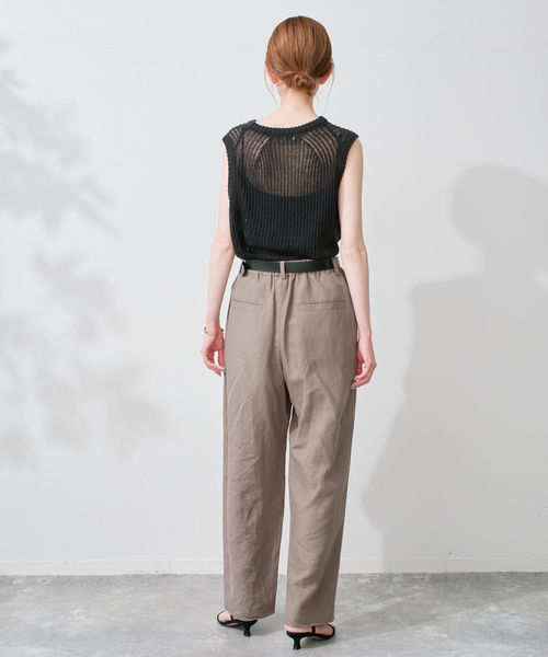 SLOBE IENA(スローブイエナ)の「《セットアップ対応可》リネン混パンツ(その他パンツ・レディース・ブラック/カーキ・36/38)」の3枚目の写真