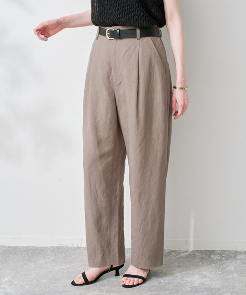 SLOBE IENA(スローブイエナ)の「《セットアップ対応可》リネン混パンツ(その他パンツ・レディース・ブラック/カーキ・36/38)」の4枚目の写真