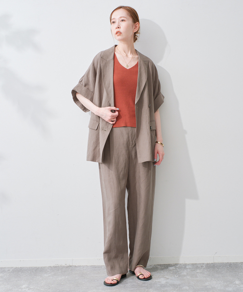 SLOBE IENA(スローブイエナ)の「《セットアップ対応可》リネン混パンツ(その他パンツ・レディース・ブラック/カーキ・36/38)」の5枚目の写真
