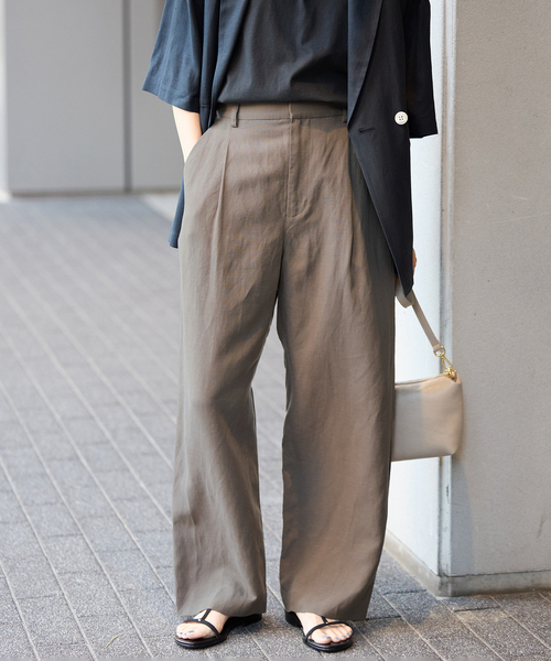 SLOBE IENA(スローブイエナ)の「《セットアップ対応可》リネン混パンツ(その他パンツ・レディース・ブラック/カーキ・36/38)」の10枚目の写真
