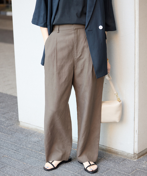 SLOBE IENA(スローブイエナ)の「《セットアップ対応可》リネン混パンツ(その他パンツ・レディース・ブラック/カーキ・36/38)」の11枚目の写真