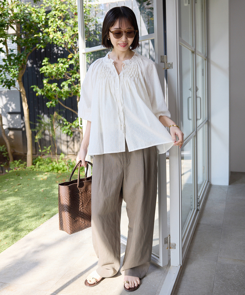 SLOBE IENA(スローブイエナ)の「《セットアップ対応可》リネン混パンツ(その他パンツ・レディース・ブラック/カーキ・36/38)」の13枚目の写真