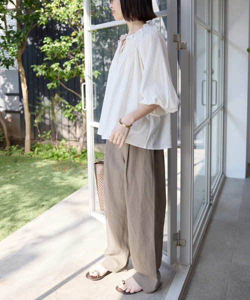 SLOBE IENA(スローブイエナ)の「《セットアップ対応可》リネン混パンツ(その他パンツ・レディース・ブラック/カーキ・36/38)」の14枚目の写真