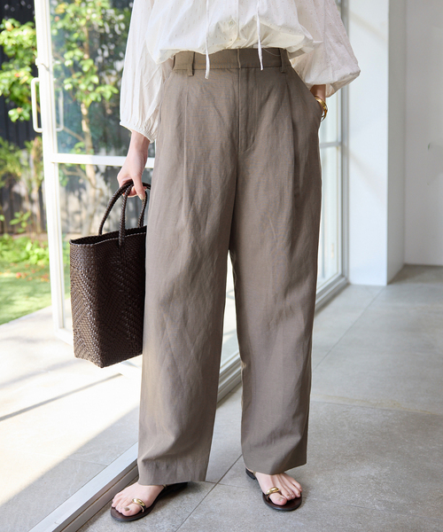 SLOBE IENA(スローブイエナ)の「《セットアップ対応可》リネン混パンツ(その他パンツ・レディース・ブラック/カーキ・36/38)」の16枚目の写真