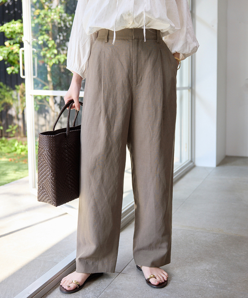 SLOBE IENA(スローブイエナ)の「《セットアップ対応可》リネン混パンツ(その他パンツ・レディース・ブラック/カーキ・36/38)」の17枚目の写真