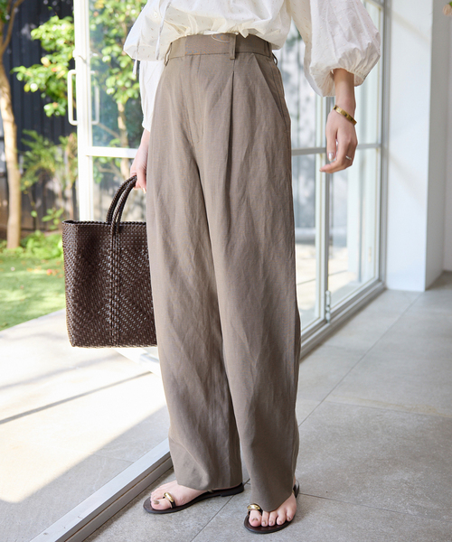 SLOBE IENA(スローブイエナ)の「《セットアップ対応可》リネン混パンツ(その他パンツ・レディース・ブラック/カーキ・36/38)」の19枚目の写真