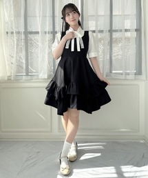 F i.n.t | ボリュームフリルヘムミニジャンパースカート/fint フィント(ジャンパースカート)