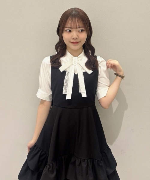 F i.n.t（フィント）の「ボリュームフリルヘムミニジャンパースカート/fint フィント（ジャンパースカート・レディース・ブラック/グレー・FREE）」の16枚目の写真