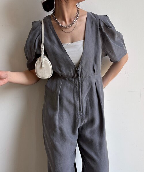 DouDou（ドゥドゥ）の「フィブリルオールインワン（つなぎ/オールインワン・レディース・グレー/ブラック・36/38）」の2枚目の写真