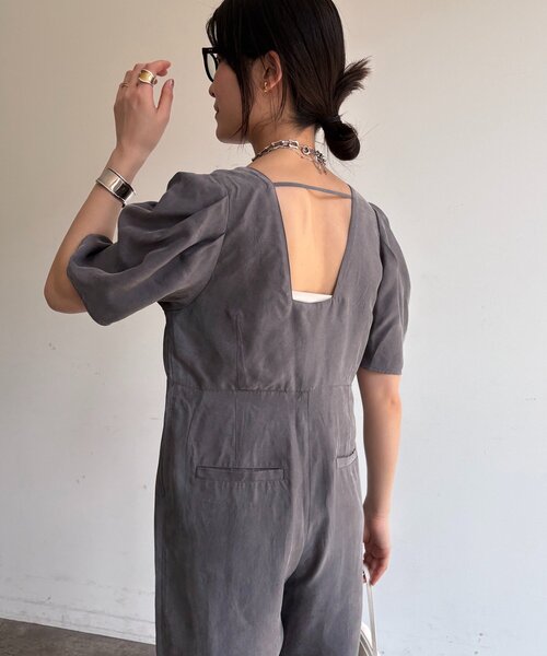 DouDou（ドゥドゥ）の「フィブリルオールインワン（つなぎ/オールインワン・レディース・グレー/ブラック・36/38）」の6枚目の写真