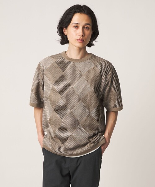 A DAY IN THE LIFE UNITED ARROWS(アデイインザライフユナイテッドアローズ)の「アブストラクト レイヤード リラックス カットソー-ウォッシャブル-<A DAY IN THE LIFE>(ニット/セーター・メンズ・ベージュ/ネイビー/ブラック・L/M)」の11枚目の写真