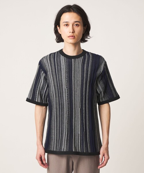 A DAY IN THE LIFE UNITED ARROWS(アデイインザライフユナイテッドアローズ)の「アブストラクト レイヤード リラックス カットソー-ウォッシャブル-<A DAY IN THE LIFE>(ニット/セーター・メンズ・ベージュ/ネイビー/ブラック・L/M)」の14枚目の写真