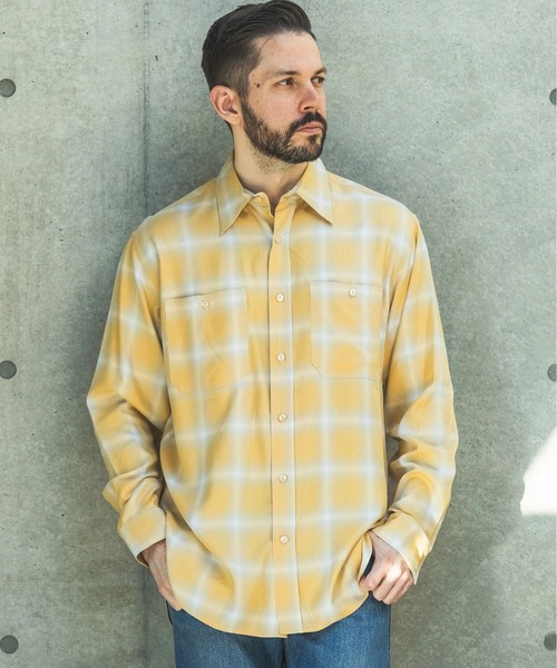 MR.OLIVE（ミスターオリーブ）の「【MR.OLIVE/ミスターオリーブ】RAYON OMBRE CHECK / WORK SHIRT / M261115（シャツ/ブラウス・メンズ・イエロー/ブラック・S/M）」の9枚目の写真