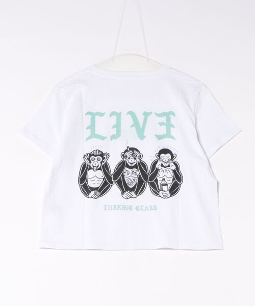 LURKING CLASS（ラーキングクラス）の「【ムラサキスポーツ限定】LURKING CLASS/ラーキングクラス 半袖 Tシャツ クロップド丈 LIV3 MINI S/S TEE ST26STM02W（Tシャツ/カットソー・レディース・ブラック/ホワイト・L/M）」の3枚目の写真