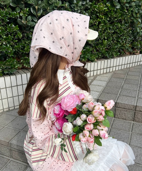 WC(ダブル シー)の「スターパターンバンダナ(バンダナ/スカーフ・レディース・ピンク/ホワイト・FREE)」の2枚目の写真