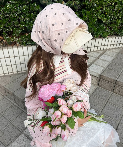 WC(ダブル シー)の「スターパターンバンダナ(バンダナ/スカーフ・レディース・ピンク/ホワイト・FREE)」の7枚目の写真