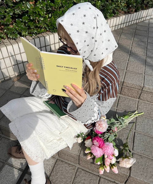 WC(ダブル シー)の「スターパターンバンダナ(バンダナ/スカーフ・レディース・ピンク/ホワイト・FREE)」の9枚目の写真