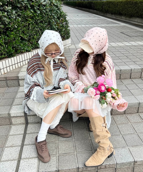 WC(ダブル シー)の「スターパターンバンダナ(バンダナ/スカーフ・レディース・ピンク/ホワイト・FREE)」の10枚目の写真