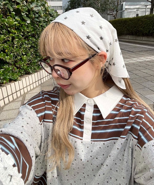 WC(ダブル シー)の「スターパターンバンダナ(バンダナ/スカーフ・レディース・ピンク/ホワイト・FREE)」の3枚目の写真