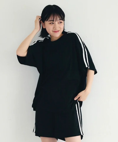 merrylatte(メリーラテ)の「ライン入りTシャツ【IROHANI】(Tシャツ/カットソー・レディース・ブラック/パープル/グレー・FREE)」の12枚目の写真