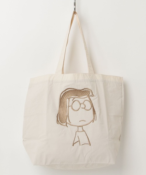 Vintage PEANUTS（ビンテージピーナッツ）の「"09"≪Vintage PEANUTS≫1ポケット ナイロン フェイス 刺繍 トートバッグ（トートバッグ・レディース・ダークグレー/イエロー/セージグリーン/アイボリー/ブラック/サックスブルー/ライトピンク・ONE SIZE）」の22枚目の写真