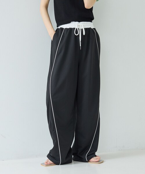 GALLEST（ギャレスト）の「【一部店舗限定】パイピング裏毛ワイドパンツ（その他パンツ・レディース・ブラック系4/グレー系4・38）」の14枚目の写真