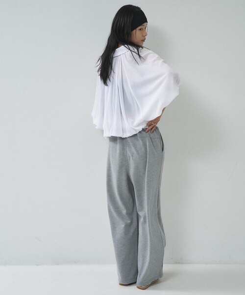 GALLEST（ギャレスト）の「【一部店舗限定】パイピング裏毛ワイドパンツ（その他パンツ・レディース・ブラック系4/グレー系4・38）」の8枚目の写真