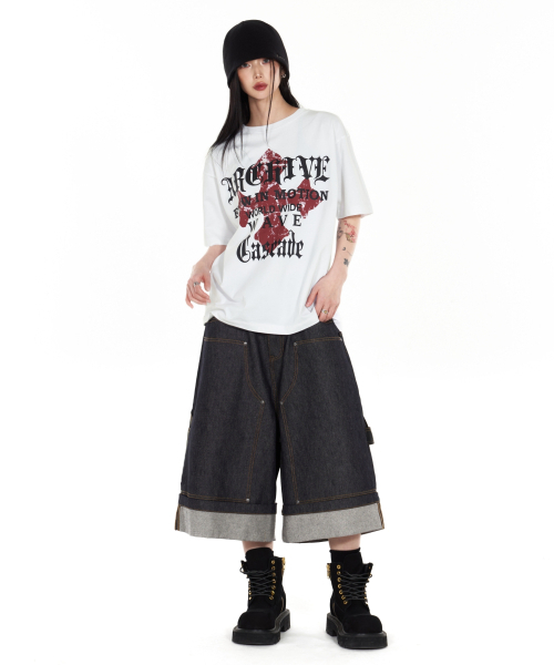 IDWS（アイドンワナセル）の「Fix Roll Up Carpenter Bermuda Shorts Indigo（その他パンツ・レディース・その他・0/1/2）」の6枚目の写真