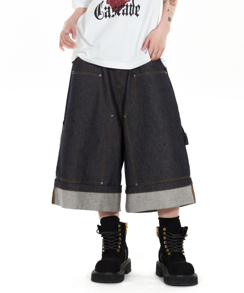 IDWS（アイドンワナセル）の「Fix Roll Up Carpenter Bermuda Shorts Indigo（その他パンツ・レディース・その他・0/1/2）」の7枚目の写真