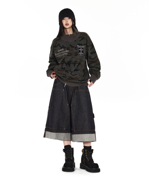 IDWS（アイドンワナセル）の「Fix Roll Up Carpenter Bermuda Shorts Indigo（その他パンツ・レディース・その他・0/1/2）」の8枚目の写真
