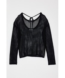 BOAT NECK MESH KNIT トップス
