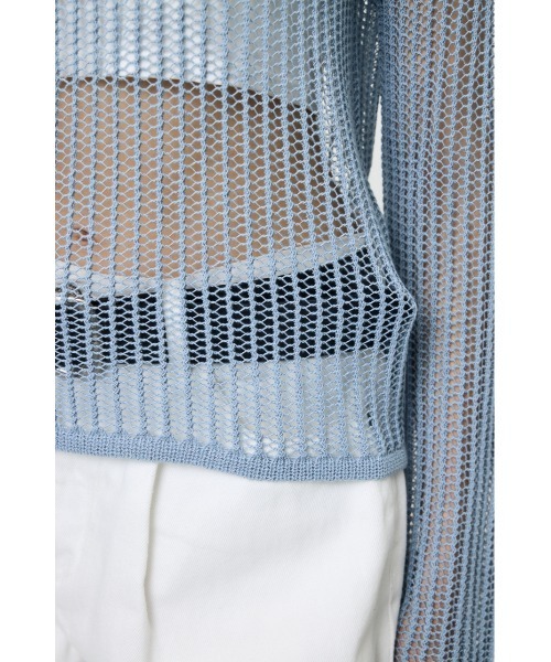 MOUSSY(マウジー)の「BOAT NECK MESH KNIT トップス(ニット/セーター・レディース・ブラック/ライトブルー/オフホワイト・FREE)」の15枚目の写真
