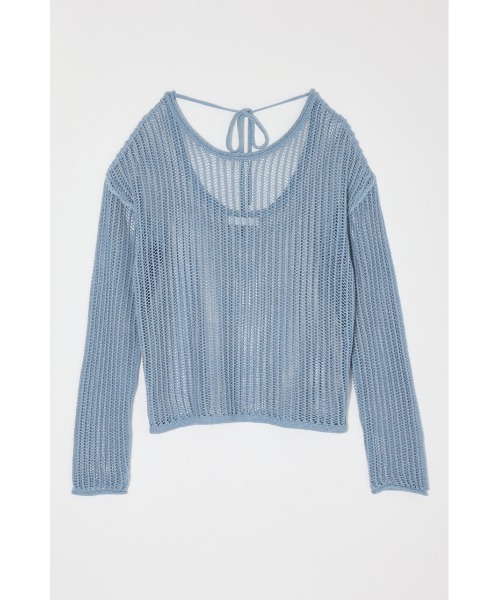 MOUSSY(マウジー)の「BOAT NECK MESH KNIT トップス(ニット/セーター・レディース・ブラック/ライトブルー/オフホワイト・FREE)」の17枚目の写真