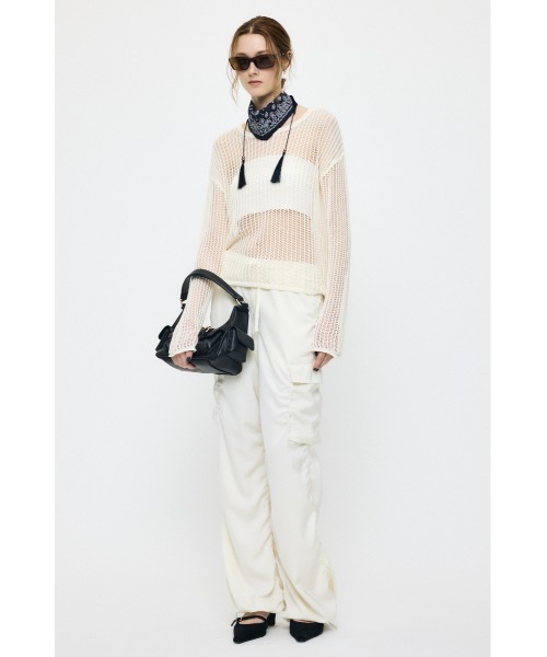 MOUSSY(マウジー)の「BOAT NECK MESH KNIT トップス(ニット/セーター・レディース・ブラック/ライトブルー/オフホワイト・FREE)」の19枚目の写真
