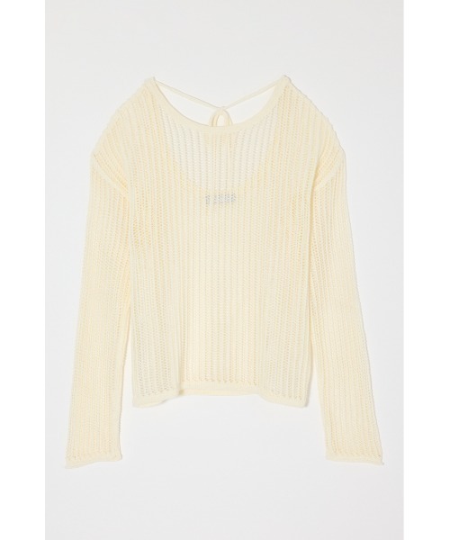 MOUSSY(マウジー)の「BOAT NECK MESH KNIT トップス(ニット/セーター・レディース・ブラック/ライトブルー/オフホワイト・FREE)」の22枚目の写真