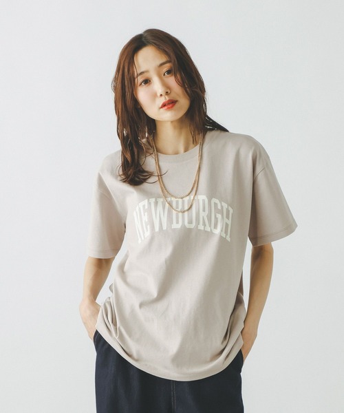 GLOBAL WORK(グローバルワーク)の「冷感コットンプリントTシャツ/636802(Tシャツ/カットソー・レディース・ライトブルー/グレイッシュベージュ/グレー系その他7/ホワイト/ダークブラウン/ライトピンク・LARGE/MEDIUM)」の4枚目の写真