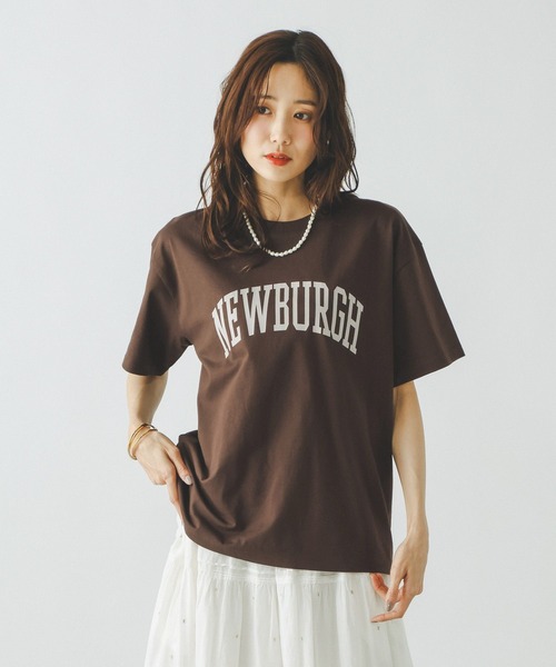 GLOBAL WORK(グローバルワーク)の「冷感コットンプリントTシャツ/636802(Tシャツ/カットソー・レディース・ライトブルー/グレイッシュベージュ/グレー系その他7/ホワイト/ダークブラウン/ライトピンク・LARGE/MEDIUM)」の3枚目の写真