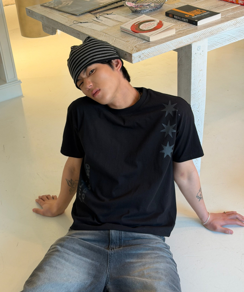 AMOU（アモウ）の「Motion Half T-Shirts Black（Tシャツ/カットソー・メンズ・その他・3/2/1）」の4枚目の写真