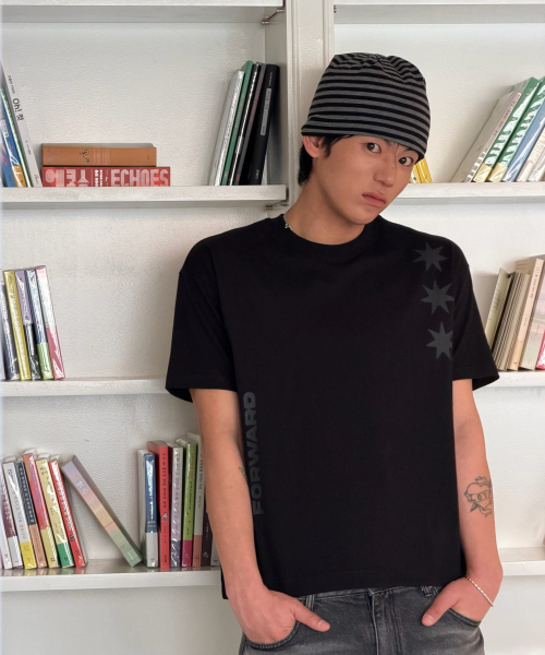 AMOU（アモウ）の「Motion Half T-Shirts Black（Tシャツ/カットソー・メンズ・その他・3/2/1）」の6枚目の写真
