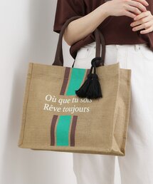grove | ストライプジュートタッセルA4トート(トートバッグ)