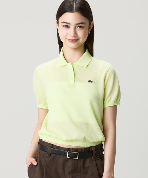 セール】シアーラメニットポロシャツ（ポロシャツ）｜LACOSTE