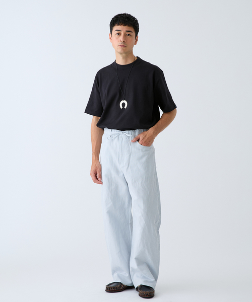 LOOPWHEELER(ループウィラー)の「LOOPWHEELER for LOWERCASE ツリテンジク ビッグTシャツ(Tシャツ/カットソー・メンズ・ホワイト/ブラック/ネイビー・SMALL/X-LARGE/LARGE/MEDIUM)」の5枚目の写真
