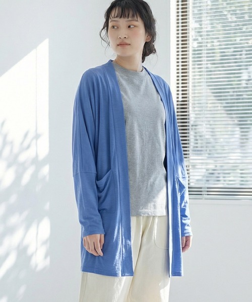MARAI（マーライ）の「UVケア ロングカーディガン（カーディガン/ボレロ・レディース・ライム/ブルー/オフホワイト/グレー/ブラック・フリー）」の5枚目の写真