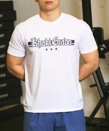 KHAKI GRADO（カーキグラド）の「K.A.G レイヤードフレイムロゴレギュラーフィット半袖Tシャツ (ホワイト)（Tシャツ/カットソー）」